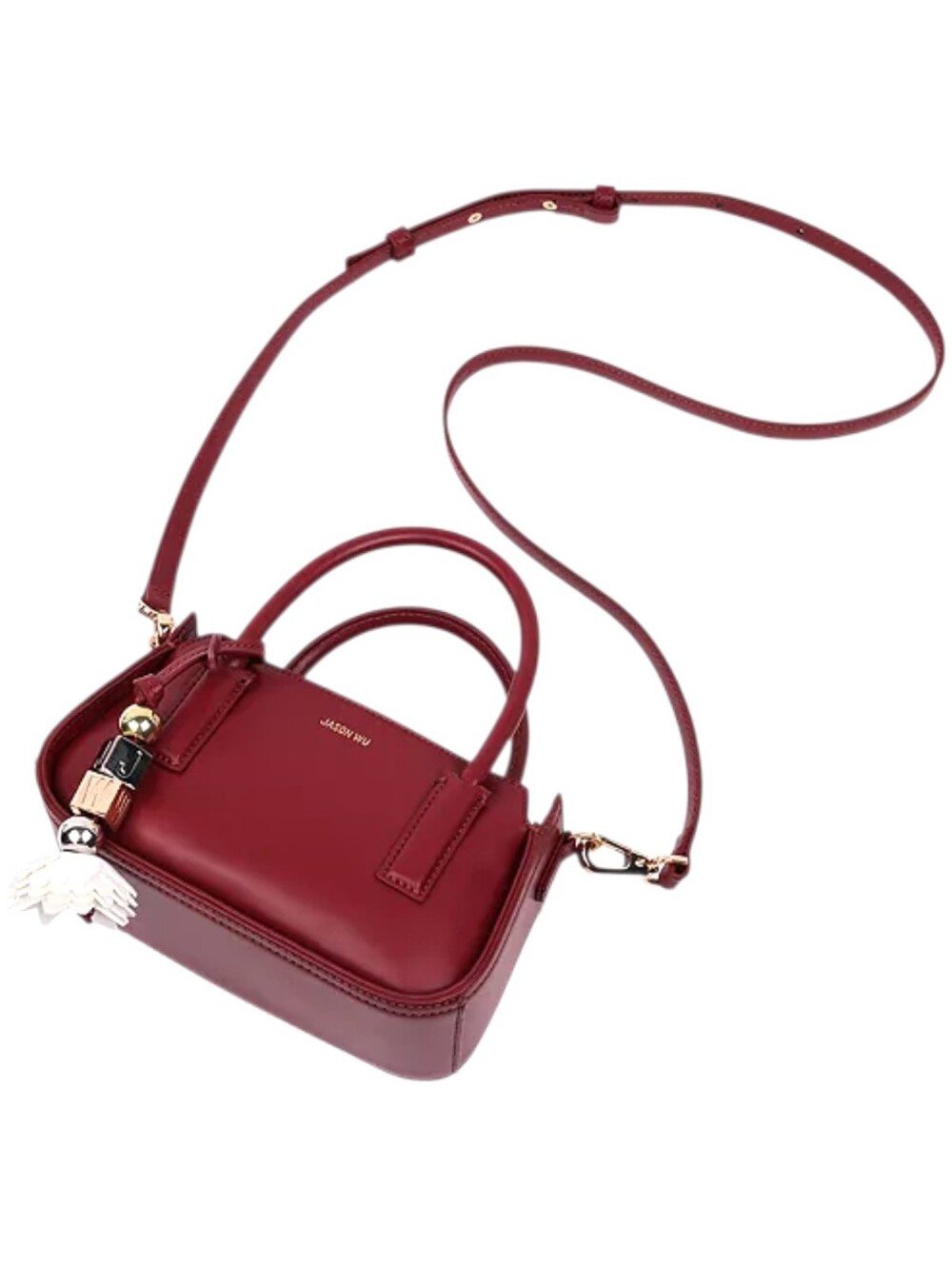JASON WU STRUCTURED MINI BAG Oxblood Leather Crossbody NWT - Picture 8 of 8